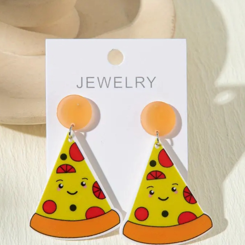 pizza earrings
